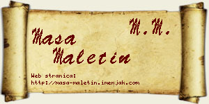 Maša Maletin vizit kartica